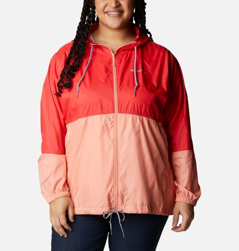 Jacheta Columbia Flash Forward Windbreaker Dama Rosii Corai | Plus Size LW8A1QSM7